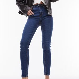Topshop high rise Jamie jeans in rich blue Size 28